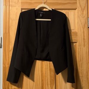 Black Open Front Blazer
